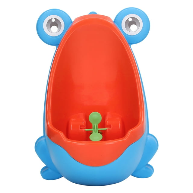 Urinario infantil divertido con objetivo de puntería, de plástico, montado en la pared, para entrenamiento de orinal, para niños pequeños, color azul