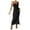 Black, variant on Women's Crochet Maxi Beach Cover-Up Dress - Spaghetti Strap Fringe Hem Suspender Resort Wear Summer 2025,Size L