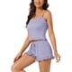 thumbnail image 4 of Conjuntos de pijama para mujeres INSPIRE CHIC de 2 piezas, tops de tirantes y pantalones cortos, ropa de dormir y loungewear, color púrpura claro, 4 of 6