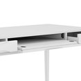 thumbnail image 5 of SIMPLIHOME Harper SOLID WOOD Mid Century Modern 60 inch Wide Home Office Desk, Writing Table, Workstation, Study Table Furniture in White with 2 Drawerss, 5 of 5