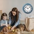 thumbnail image 3 of 12 Inch Retro Wall Clock Silent,Accurate Time,Big Numbers,Quartz,Analog,Blue, 3 of 7