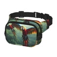thumbnail image 2 of Kdxio Flying Parrots In Jungle Crossbody Double Layer Waist Bag Belt Bag for Unisex Fanny Pack Fashion Waist Packs for Hiking Running Shopping Traveling, 2 of 9