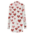 thumbnail image 4 of YueHuiYing Heart Sweater For Women Mid-Length Valentines Open Front Cardigan Plus Size Casual Long Sleeve Knitted Outfits, 4 of 4