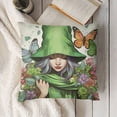 thumbnail image 3 of YINGXI Hello Green Decorative Throw Pillow Cover – Seasonal Accent for Stylish Decor 12x12in, 3 of 5