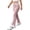 Pink, variant on Girls Toddler Kids Pants Knitted Micro Flare Classic Fitted Elastic Waist Bow Lace Hem Trousers(5-6 Years,Pink)