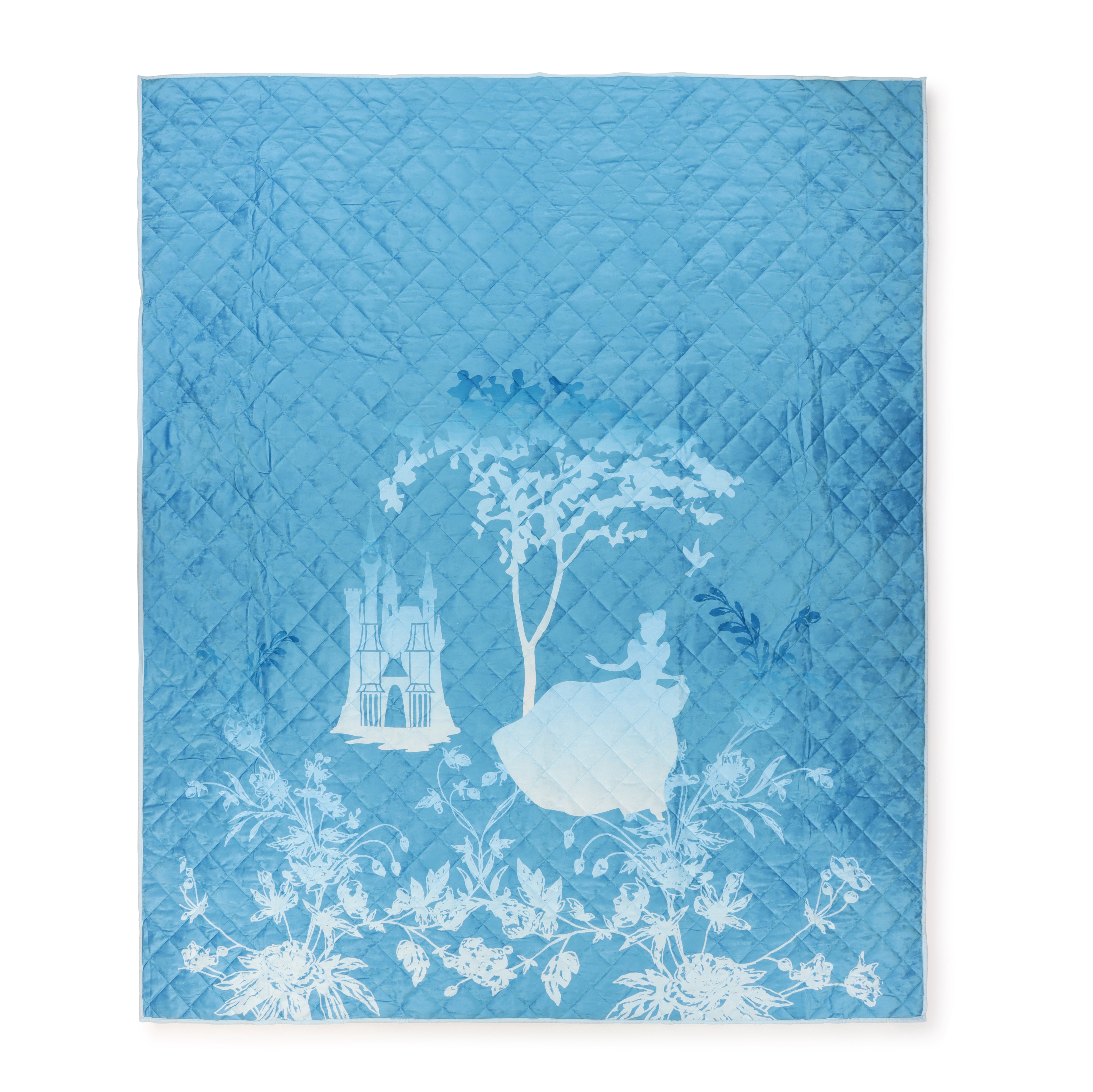 Princess Cinderella's Castle, Blue, 2 Piece Quilt and Sham Bedding Set, Twin/Full, Disney