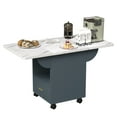 thumbnail image 6 of 39.4" Folding Dining Table with Storage Drawer & 4 Wheels, Multi-Functional Extendable Table with Storage Rack for Kitchen, Living Room, Entryway, Space Saving Design, 6 of 8