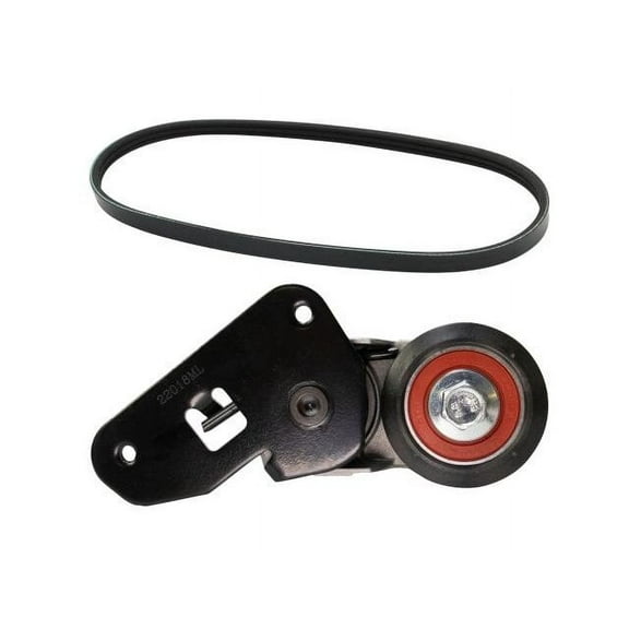 Accessory Belt and Tensioner 2 Piece - Compatible with 1996 - 2005 Cadillac DeVille 4.6L V8 VIN Y 1997 1998 1999 2000 2001 2002 2003 2004