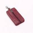 thumbnail image 1 of Porte-clés en Cuir Véritable Unisexe Rouge Vin avec Porte-Clés et Fermeture Éclair, 1 of 5