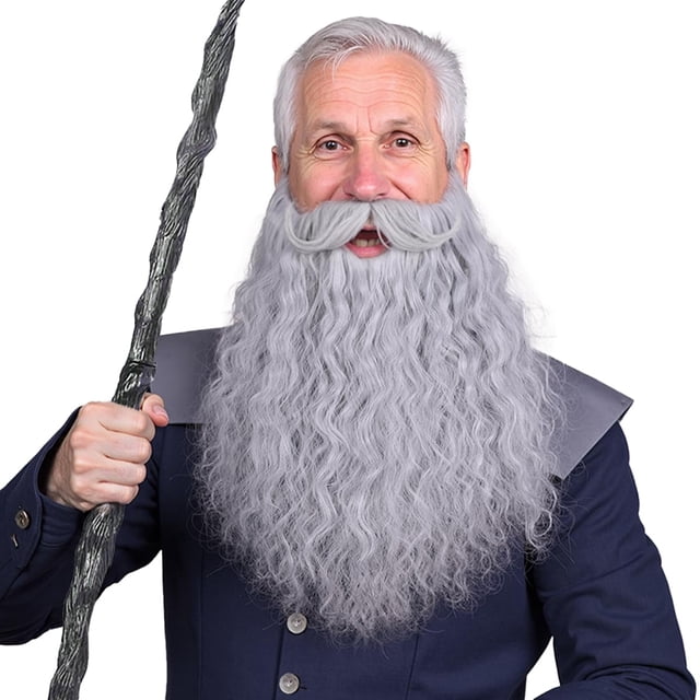 Disfraz de barba falsa FantaLook de 45 cm de largo para Halloween y adulto