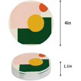 thumbnail image 1 of FMSHPON Minimalist Geometric Abstract Graphics Set of 4 Round Coaster for Drinks, Absorbent Ceramic Stone Coasters Cup Mat with Cork Base for Home Kitchen Room Coffee Table Bar Decor, 1 of 6