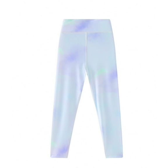 ibiyuan Girls Tie Dye Leggings High Stretch Athletic Pants For Everyday Wear Comfortable Sports Yoga Pants For Toddler Kids And Teens Soft Breathable Fabric (Sky Blue,13-14 Years)