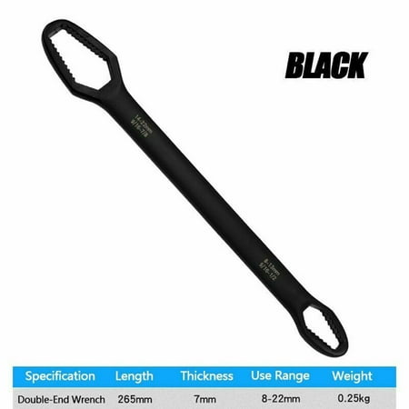 

Huaai Faucets Double End Wrench Universal Spanner 8-22Mm Key Set Screw Wrenches Repair Black