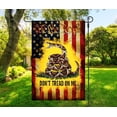 thumbnail image 3 of Double Sided - Side 1 - Gadsden Don't tread on me - Side 2 - USA American Flag - Deluxe Garden Flag 12" x 18" 3-ply 600 Denier 110 Knitted Polyester, 3 of 4