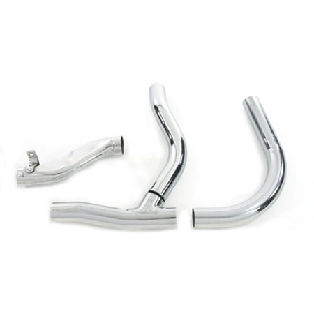 Replica 2 into 1 Chrome Exhaust Pipe Header Set,for Harley Davidson,by (Best Header Pipes For Harley Davidson)