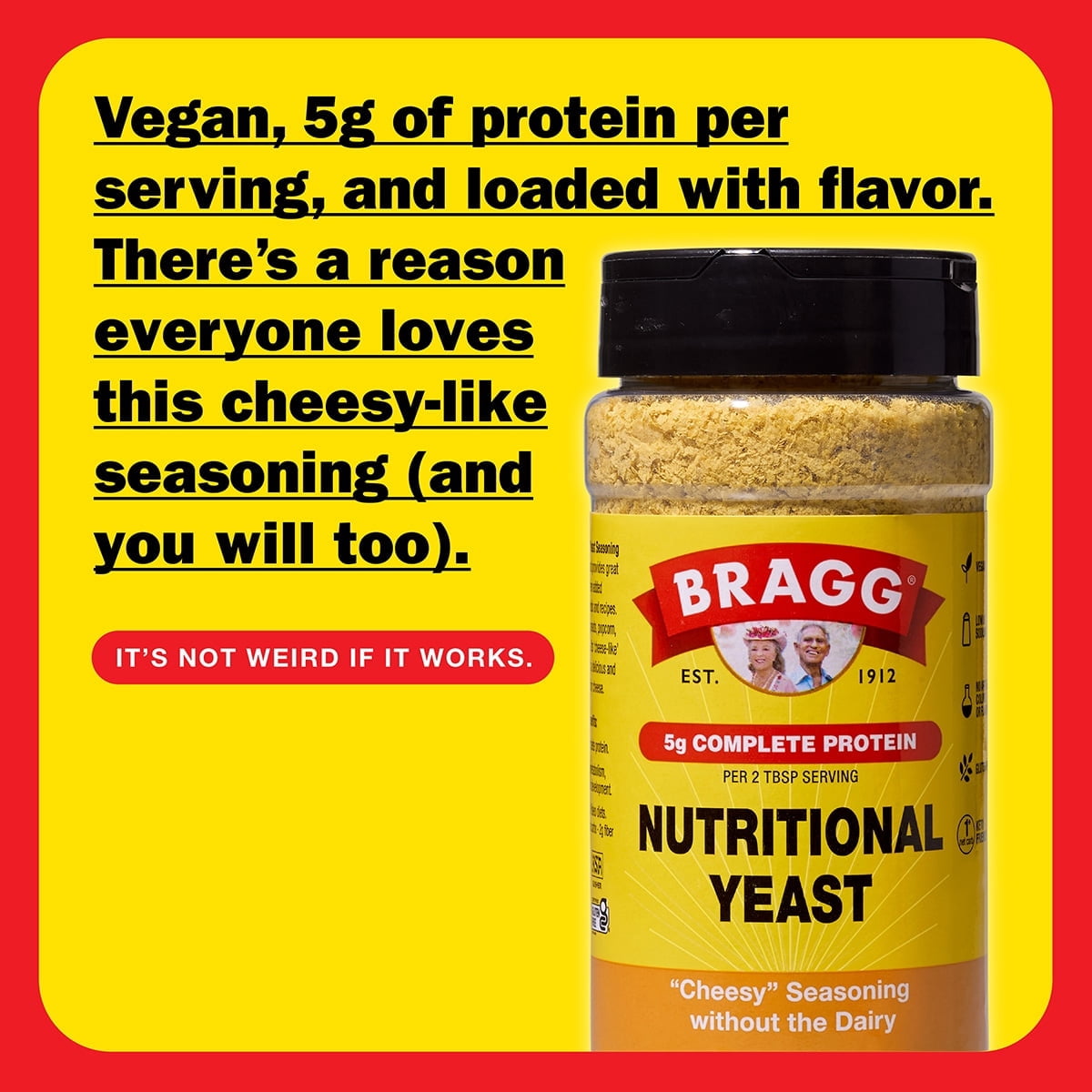 Bragg Nutritional Yeast, "Cheesy" Seasoning Without the Dairy, 4.5 oz