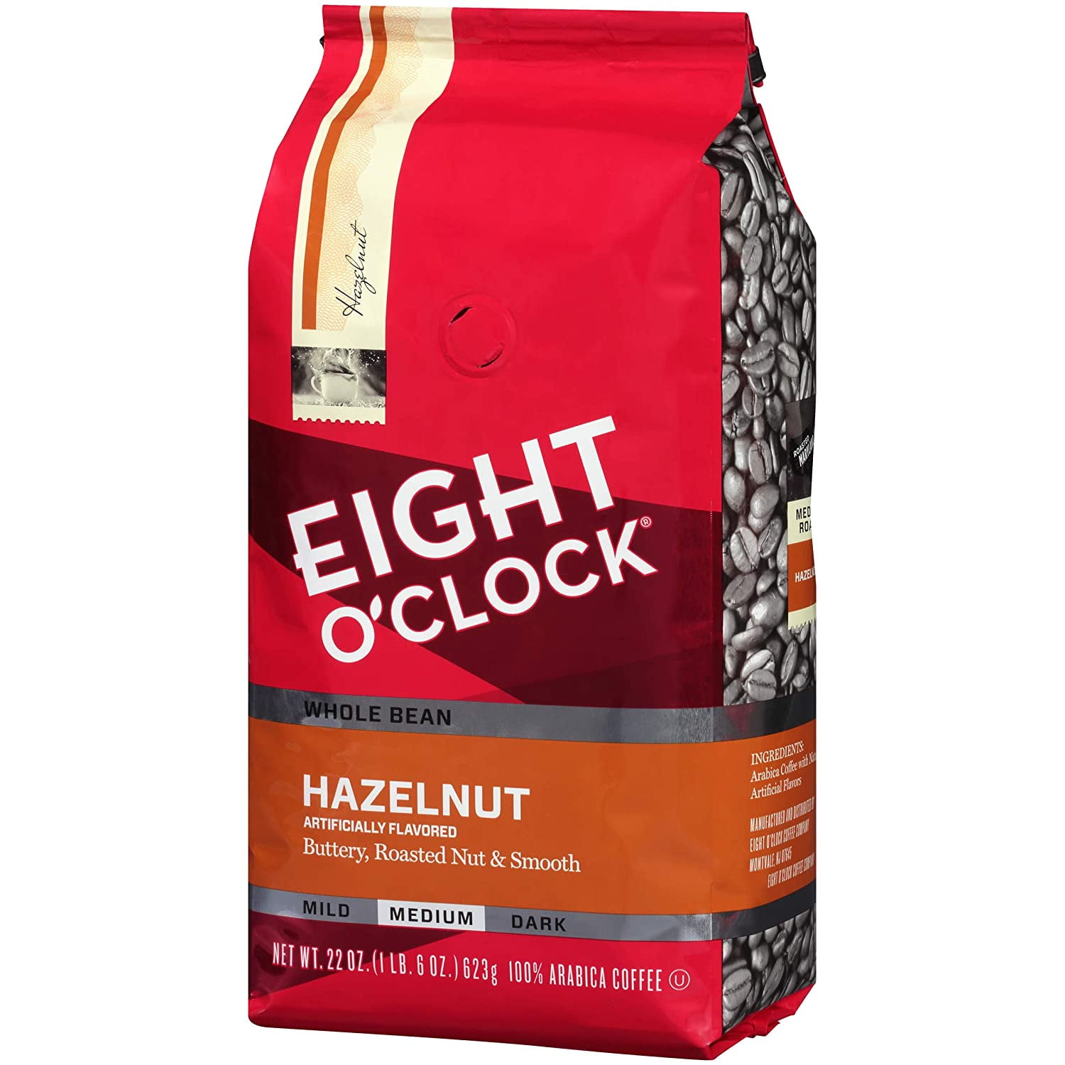 Eight OClock Whole Bean Coffee, Hazelnut, 22 Ounce