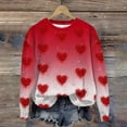 thumbnail image 4 of Baqcunre Crewneck Sweatshirts Solid Color Crew Neck Loose Long Sleeved Valentine's Day Print Hoodie(Red S-XL),Womens Sweatshirt Womens Tops Valentine'S Day Shirts For Women, 4 of 4