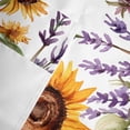 thumbnail image 6 of Spring Retro Valances for Windows Watercolor Sunflower Lavender Garden Plants Rod Pocket Curtain Valance Window Treatment Short Curtains for Kitchen Living Room, 60"x14", 6 of 9