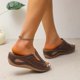 thumbnail image 4 of Nuevas sandalias con punta de boca de pez y tacón alto de cuña para mujer Wmkox8yii ytu5956, 4 of 7