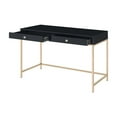 thumbnail image 5 of Simple Relax Rectangular Writing Desk with 2 Drawers in Black and Gold, 5 of 5