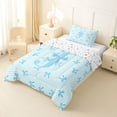 thumbnail image 2 of Manfei Cartoon J Personalized Initial Twin Comforter Sets 3-Piece for Kids Girls,Teens Female Geometric Stripes Kawaii Bowtie Bedding Set,Lightweight Room Decor, 2 of 6
