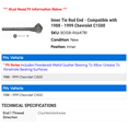 thumbnail image 2 of Inner Tie Rod End - Compatible with 1988 - 1999 Chevy C1500 1989 1990 1991 1992 1993 1994 1995 1996 1997 1998, 2 of 2