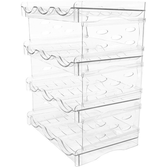 Estante plegable para botellas de agua, apilable para despensa de cocina y refrirator, ahorro de espacio para un hogar eficiente