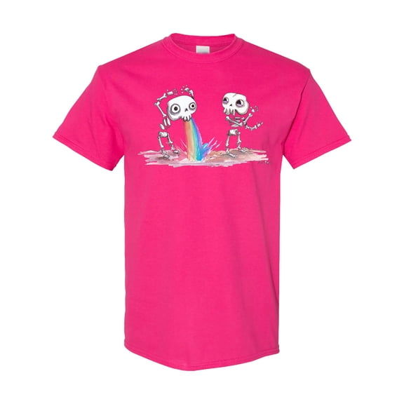 Inktastic Skeleton Pukes Rainbow T-Shirt