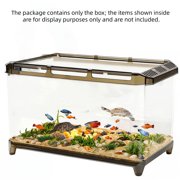 Becare Pet Turtle Aquarium with Escape-Proof Rim, High-Definition Ecological Fish&Reptiles Tank with Bottom Drainage Holes