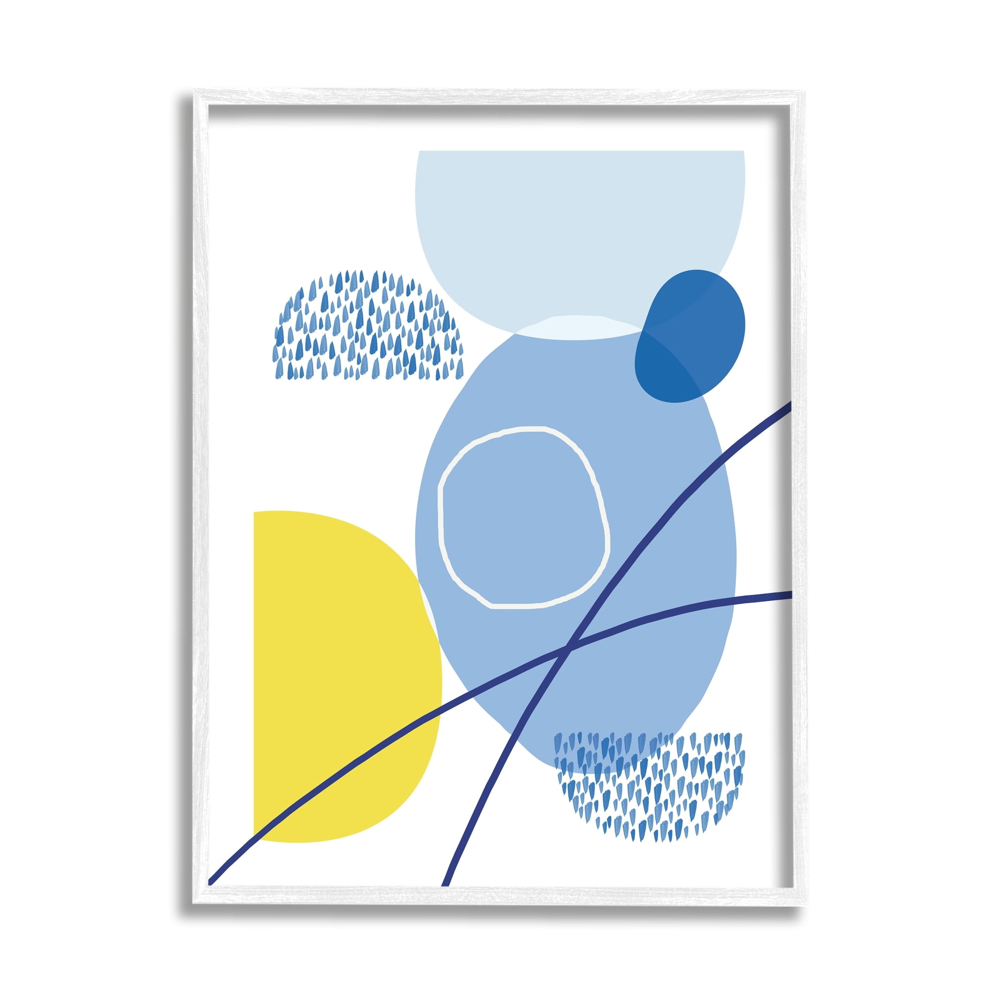 Stupell Industries Rainy Day Modern Shape Abstraction Blue Yellow Curves, 16 x 20, Design by Urban Epiphany
