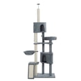 thumbnail image 3 of Pefilos (78-104)" Adjustable Cat Tree Tower for Indoor Cats, Multi-Level Cat Condo Furniture Scratch Post for Kittens, Cat Tree House with Hammock, Gray, 3 of 20