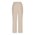 thumbnail image 7 of Women's Linen Blend Straight Leg Casual Pants with Lace-Up Detail for Spring and Summer, 7 of 7