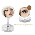 thumbnail image 3 of Lighted Makeup Mirror, Jademall 1X/10X Magnification Double Sided Mirror, LED Vanity Mirror with Light, Folding Compact Mirror for Home Bedroom Makeup Desk, Travel (White), 3 of 7