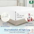 thumbnail image 3 of California Design Den Double Fitted Sheet Only, Softest 400 Thread Count 100% Cotton Sateen, Deep Pocket, All-Around Elastic, Side Indicators - Creamy White, 3 of 7