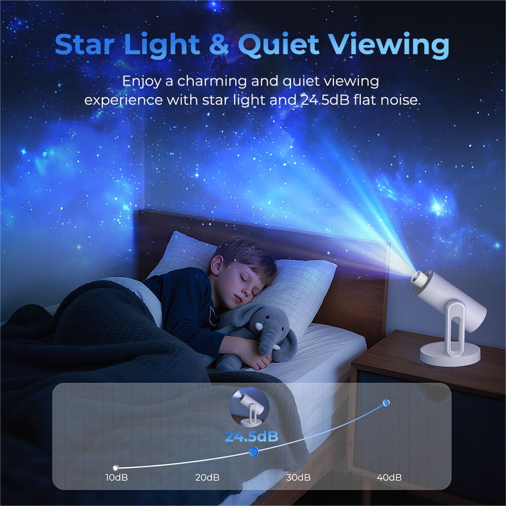 4K Projector with Built-in Google TV, 140° Rotation, Touch Night Light & Auto Keystone Correction – Perfect for Home and Outdoor Use ETOE Starfish Plus