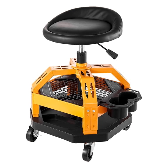 Heavy-Duty Rolling Shop Stool with Casters - 300 lbs Capacity Garage Work Seat for Workshop/Industrial Use