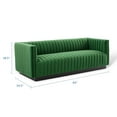 thumbnail image 3 of Modway Conjure Channel Tufted Velvet Sofa in Emerald, 3 of 9