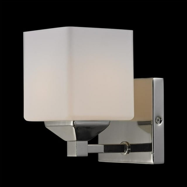 Z Lite 2105-1V Quube 1 Light Vanity - Chrome-Matte Opal