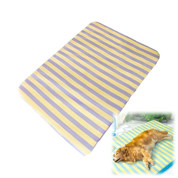 Wizlet Dog Cooling Mat for Dogs & Cats, Soft Breathable Cooling Pad for Dog Bed, Self Cooling Crate Mat for Dogs, No Gel Washable Non-Slip Pet Cooling Mat Indoor Outdoor Purple M