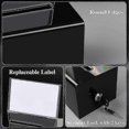 thumbnail image 4 of 1 Pack Acrylic Donation Box with Lock, Black Ballot Box with Sign Holder, Suggestion Box for Fundraising, Donation 26-27s, 4 of 5
