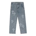 thumbnail image 1 of Diseño cruzado para hombre, ropa de calle, pantalones vaqueros holgados, pantalones cruzados de Hip Hop para hombre, 1 of 5