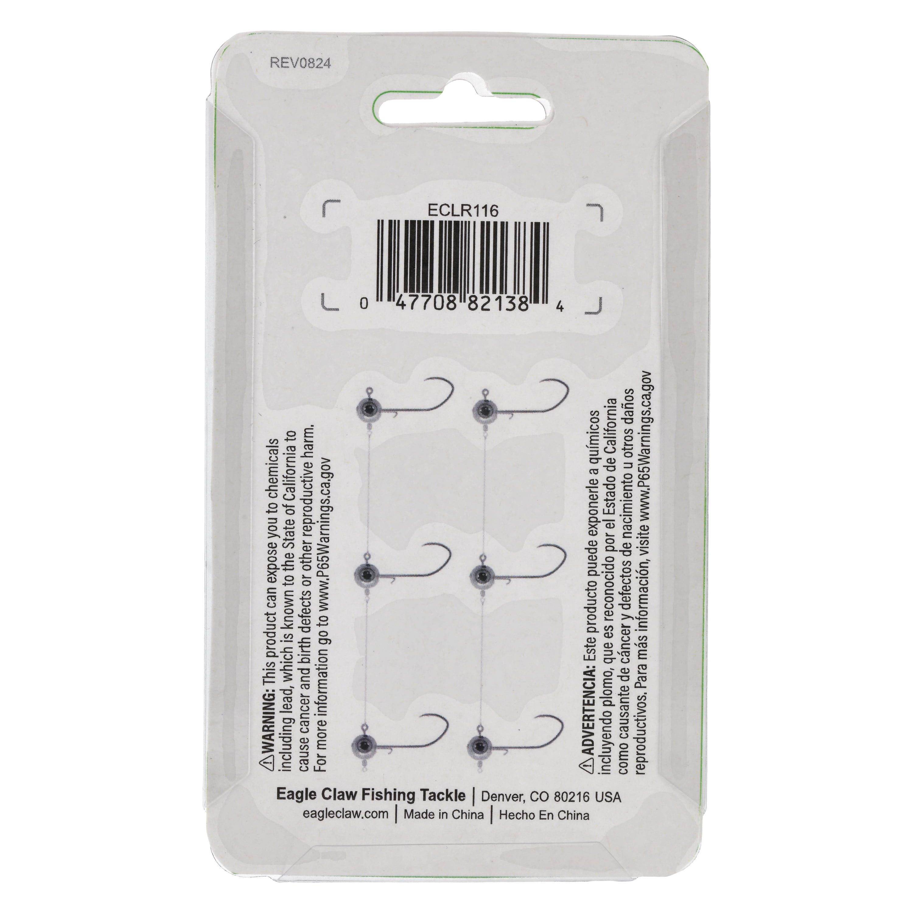 Eagle Claw Ladder Jig Rig - 3 Ladder Jigs per rig - 2 pack - 1/16 oz - Unpainted