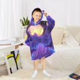 thumbnail image 6 of FORMRS Wearable Blanket Hoodie with Sleeves for Kids Cozy Flannel Sweatshirt, Blue Road, 6 of 7