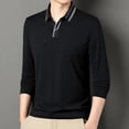 thumbnail image 2 of GuangCheng George Men Shirts Classic Soft Comfort Breathable Slim Fit Casual Stylish Ribbed Collar Blouses,Black,M, 2 of 4