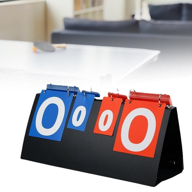Marcador Deportivo Plegable De Mesa 20x16cm: Anota Fácilmente En Fútbol, Baloncesto O Tenis (Rojo/Azul)