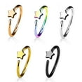 thumbnail image 1 of Nose & Cartilage 20G Hoop Ring Star Charm Anodized Surgical Steel - Sold Each, 1 of 10