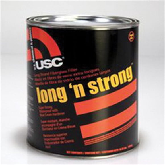 Masilla de fibra de vidrio UCS Long 'N Strong de 1 cuarto, resistente al óxido e impermeable