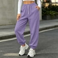 thumbnail image 2 of Women Solid Jogger Sweatpants Sevevn Elastic Drawstring High Waist Relaxed Fit Trousers With Side Pockets, Varied Solid Color Choices For Gym Training Home Lounging And Everyday Casual Outfits, 2 of 7