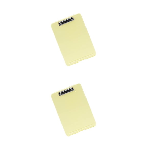 Seitruly Caja de archivos de plástico A4, organizador portátil de carpetas de documentos para bloc de notas, rojo y amarillo 2piezas